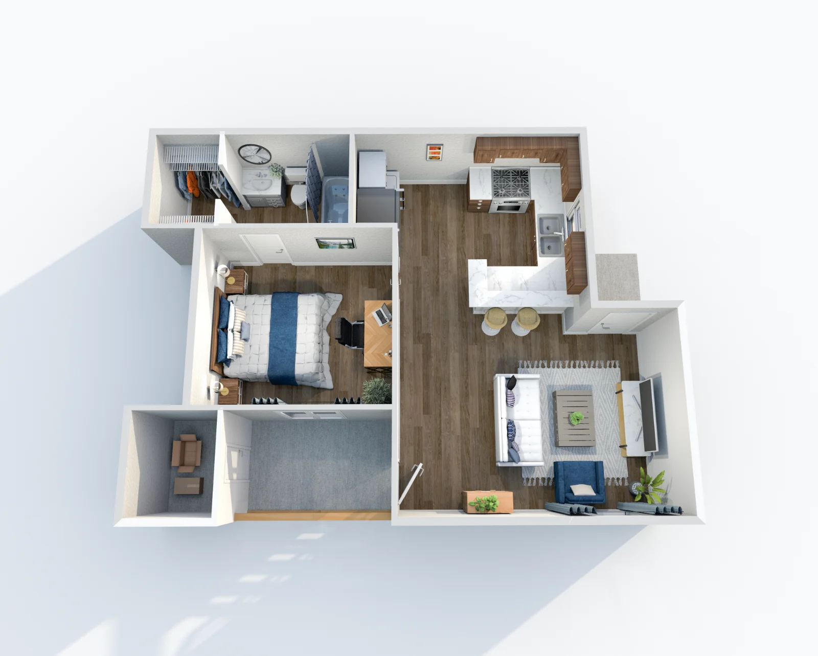 The Preserve at Turtle Creek — floor plan, Plan A1 · 1 bed · 600 sq ft